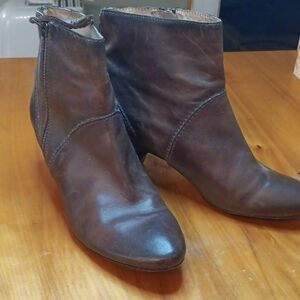 Frye Brown  Leather Ankle Boots Size 9.5
